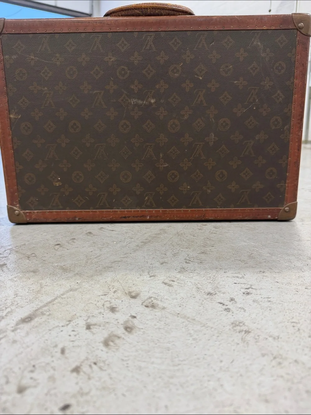 Louis Vuitton Monogram Leather Trim Vintage Carry Case in Brown